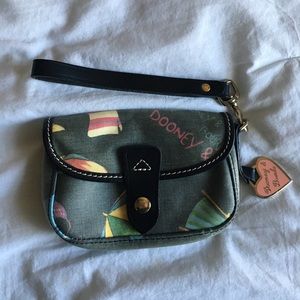 Dooney & Bourke Flap Wristlet Canvas Leather